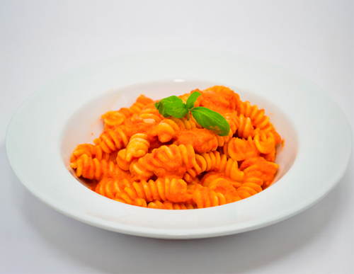Pink Sauce Pasta — Fusilli served in pink sauce.
