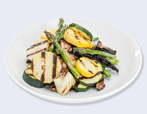 Roasted Vegetables — Portobello mushrooms, sweet potatoes, zucchini and asparagus.